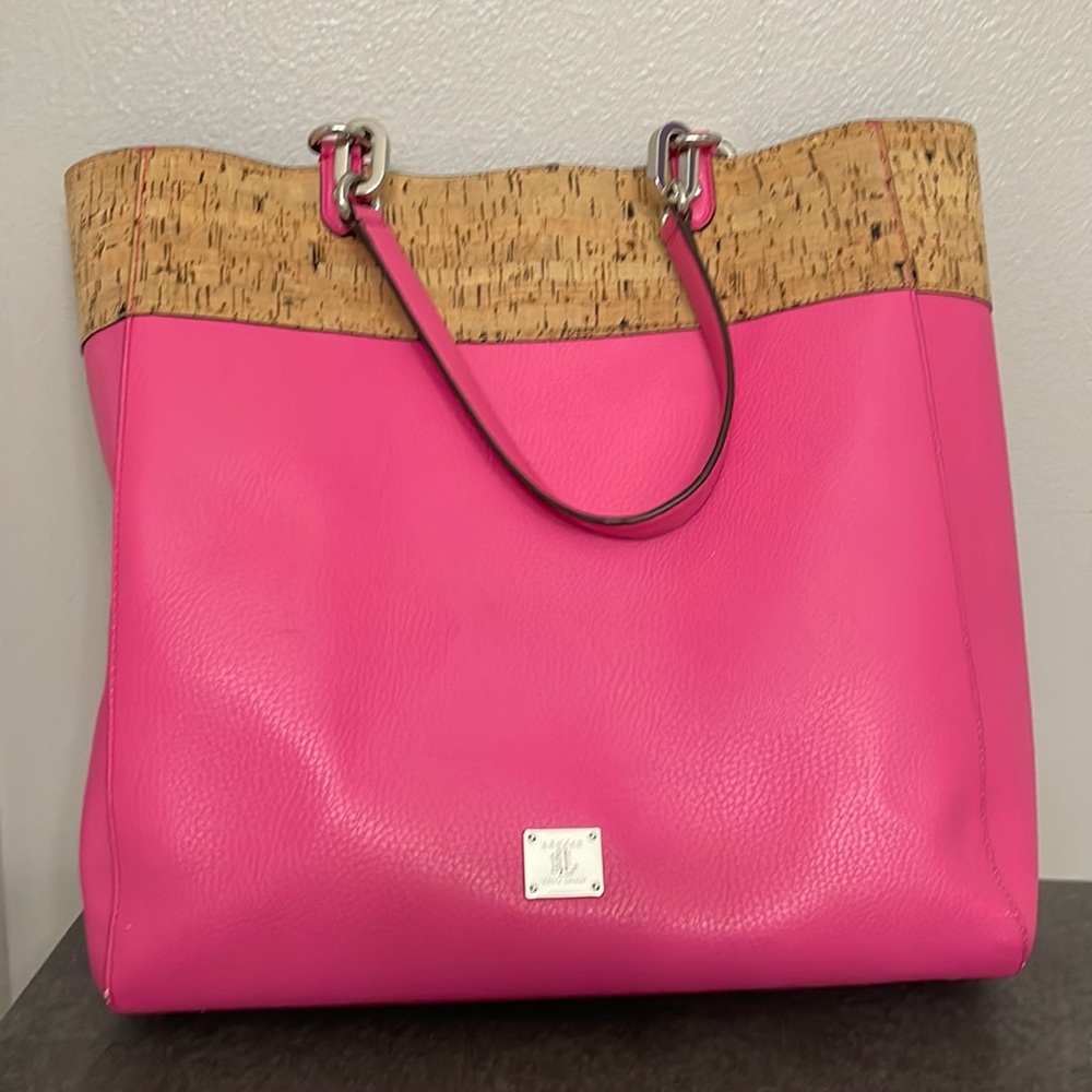 Preloved Lauren Ralph Lauren Hanway. Cork top tote